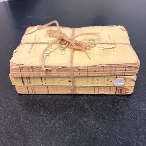 Antique set of 3 Antique French paper books